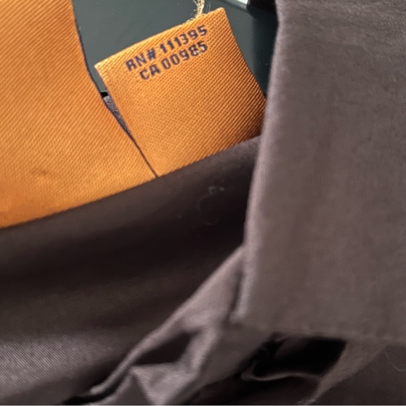 TORY BURCH Coco Brown Ruffle Front Button Up Long Sleeve Dress Shirt Size 4 - Picture 11 of 11